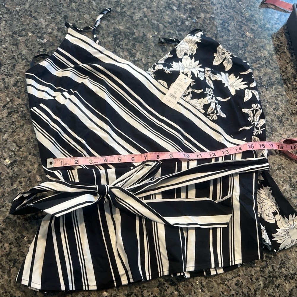 White House, Black market peplum tank with tye